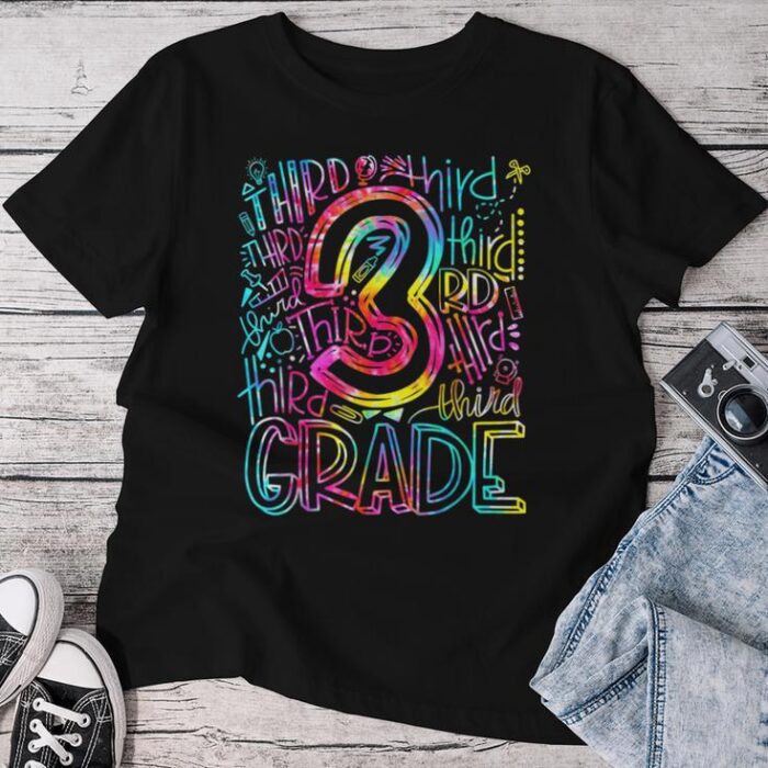 3Rd Grade Typography Team Third Grade Teacher Back To School Unisex T-shirt