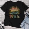 60 Years Old Vintage Retro August 1964 Birthday Unisex T-shirt