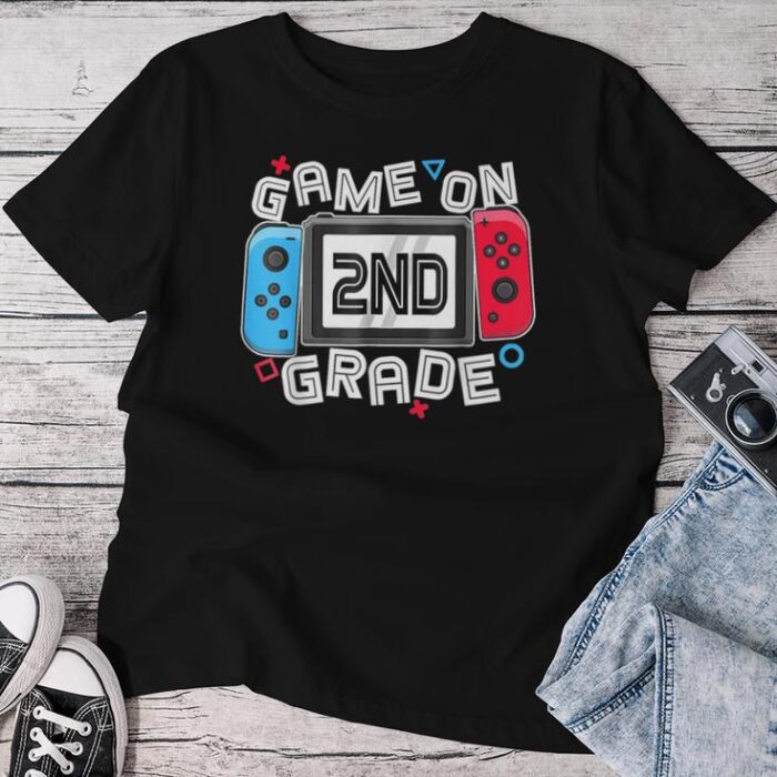 Back To School Game On Second 2Nd Grade Gamer Kid Boys Unisex T-shirt