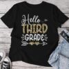 Back To School Hello 3Rd Grade Third Grade Leopard Teacher Unisex T-shirt