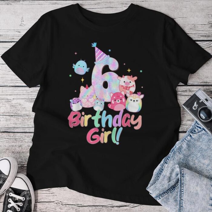 Birthday Girl 6Th Birthday Squish Squad Mallow Girls Unisex T-shirt