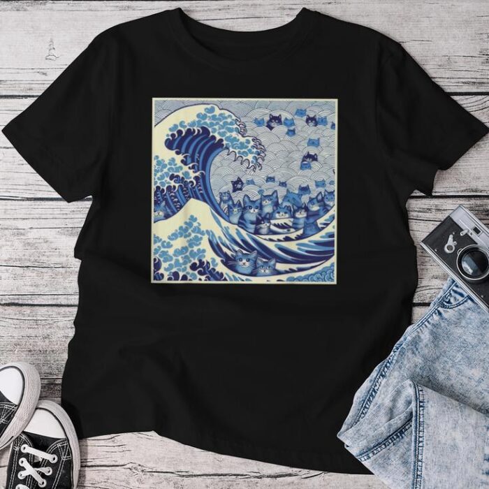 Blue Cats Wave For Kamala Cat Lady Unisex T-shirt