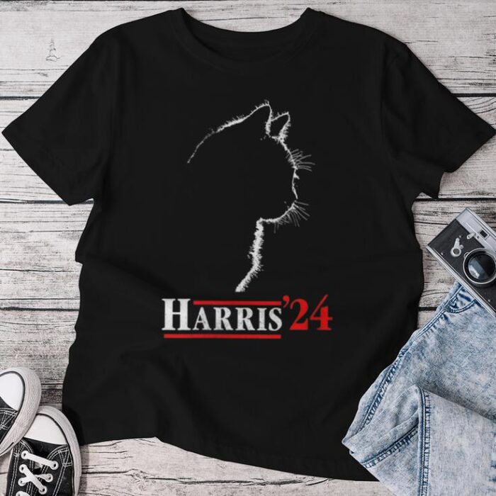 Cat Ladies For Kamala Cat 2024 President Kamala-Harris Unisex T-shirt