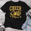 Cheer Mom Biggest Fan Black Gold Pom Pom Unisex T-shirt