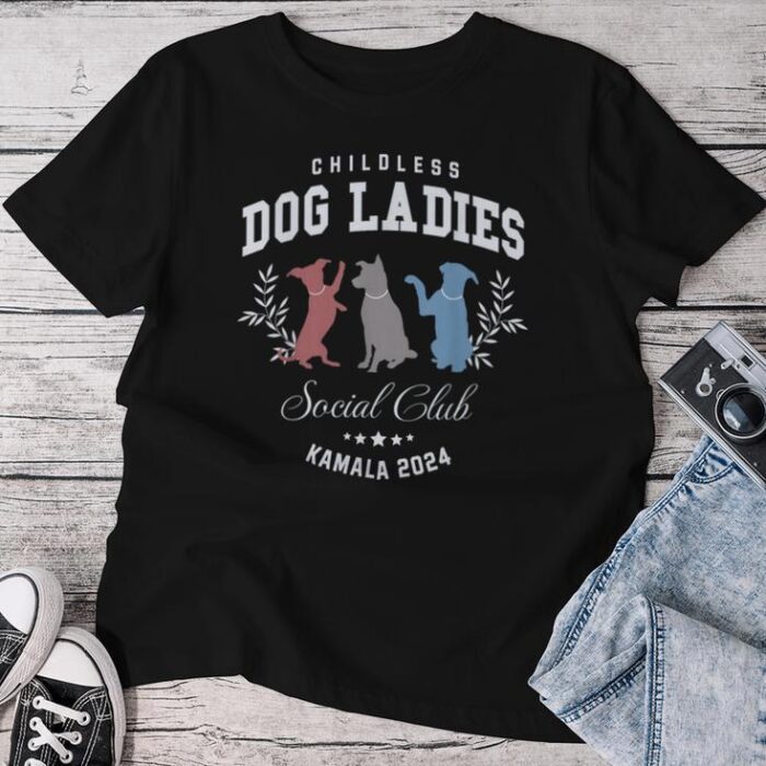 Childless Dog Lady Social Club President Kamala Harris 2024 Unisex T-shirt