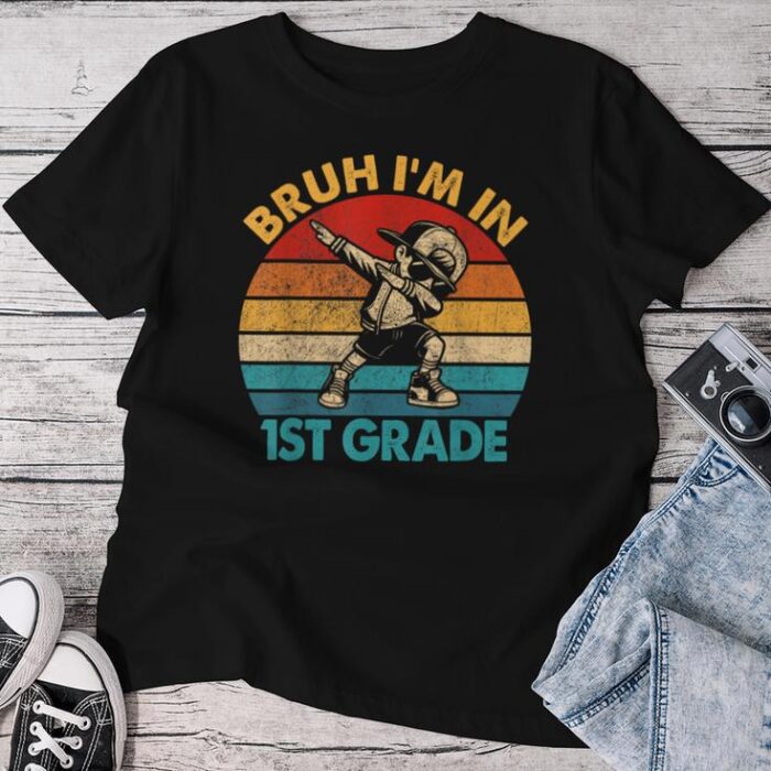 First Grade Dabbing Boy Bruh I'm In 1St Grade Student Unisex T-shirt