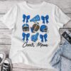 Football Coquette Bow Cheer Mom Blue Unisex T-shirt