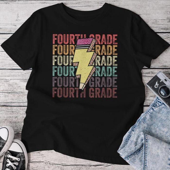 Fourth Grade Lightning Bolt Pencil 1St Day Of 4Th Grade Unisex T-shirt