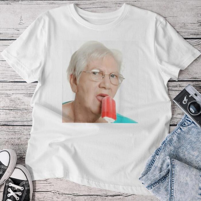 Grandma Just Lick It Grandma Licks Ice Cream Meme Ice Lovers Summer Unisex T-shirt