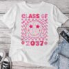 Groovy Class Of 2037 Grow With Me Smile Face Back To School Unisex T-shirt