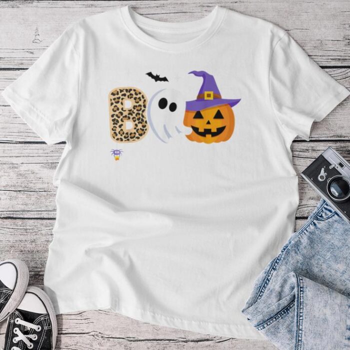 Halloween Boo Spooky Season Ghost Witch Toddler Girls Unisex T-shirt