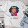 Hello 1St Grade Back To School Black Messy Hair Bun Girl Unisex T-shirt