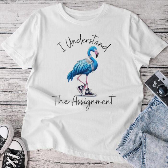 I Understand The Assignment Flamingo Chucks Comma La Unisex T-shirt