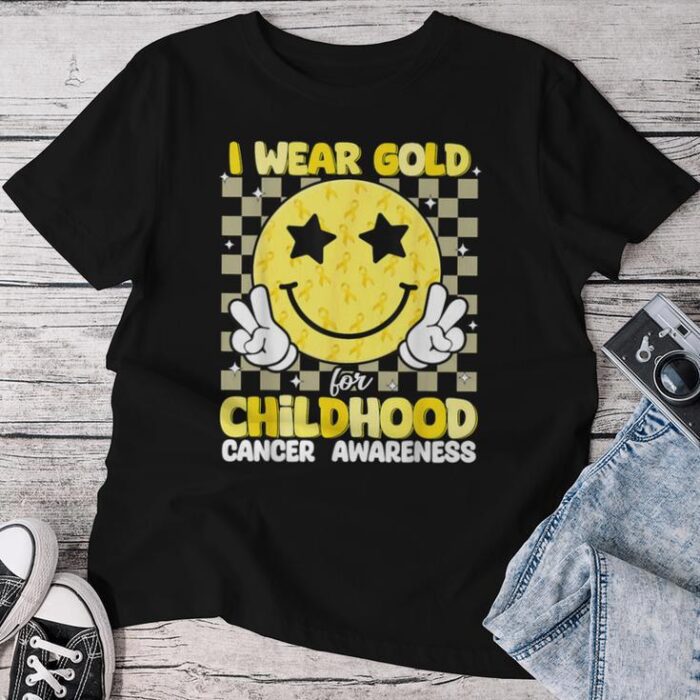 I Wear Gold For Childhood Cancer Awareness Kid Unisex T-shirt