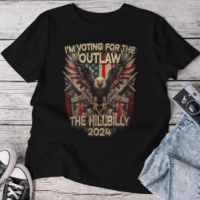 I'm Voting For The Outlaw And The Hillbilly 2024 Usa Flag Unisex T-shirt