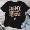 In My Pregnant Era Groovy Pregnancy Reveal Unisex T-shirt