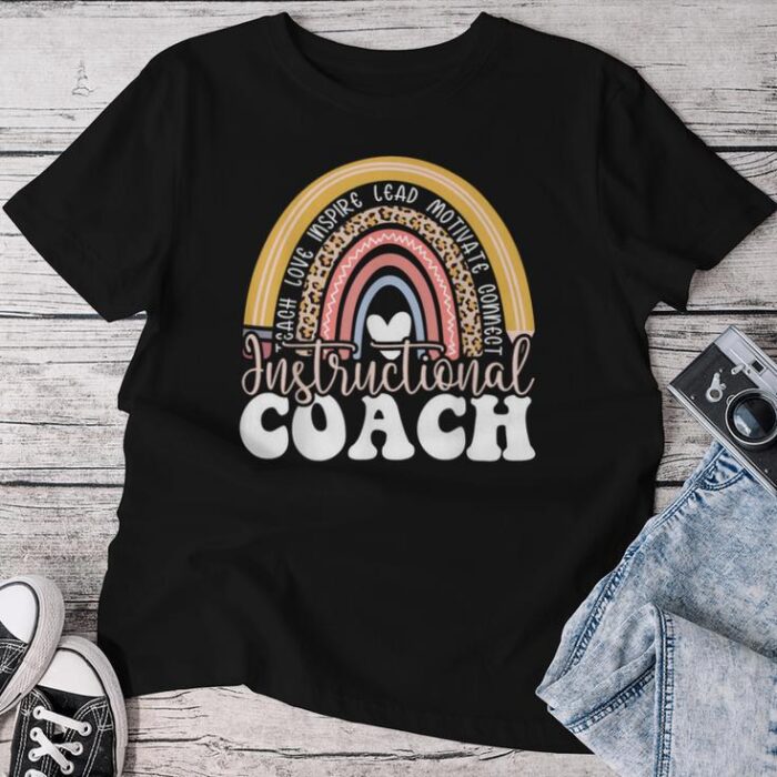 Instructional Coach Rainbow Leopard Academic Specialist Unisex T-shirt