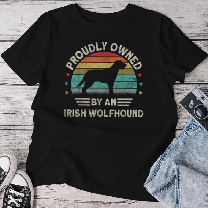 Irish Greyhound Dogs Mom Proudly Owned By An Irish Wolfhound Unisex T-shirt