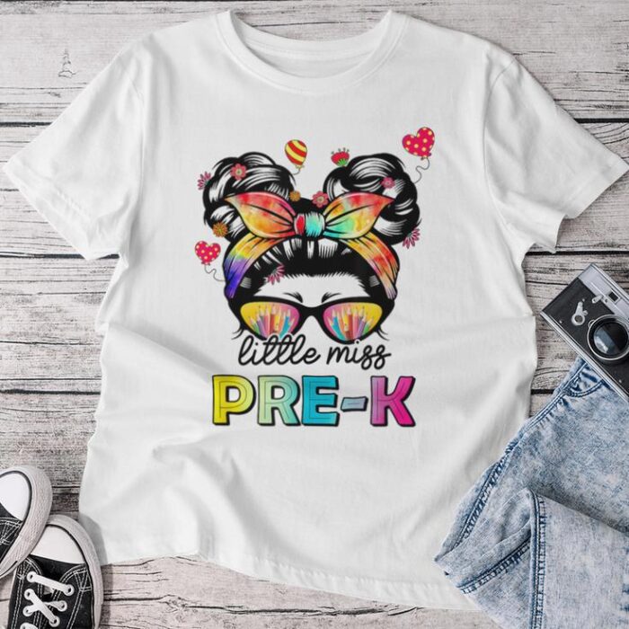 Little Miss Pre-K Back To School First Day Of Pre-K Girls Unisex T-shirt