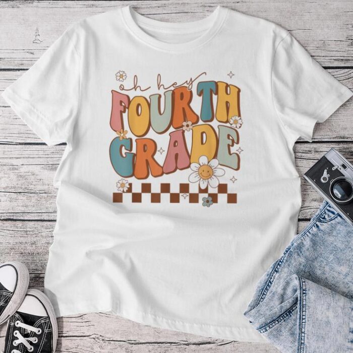 Oh Hey Fourth Grade Cute 4Th Grade Team Back To School 2024 Unisex T-shirt