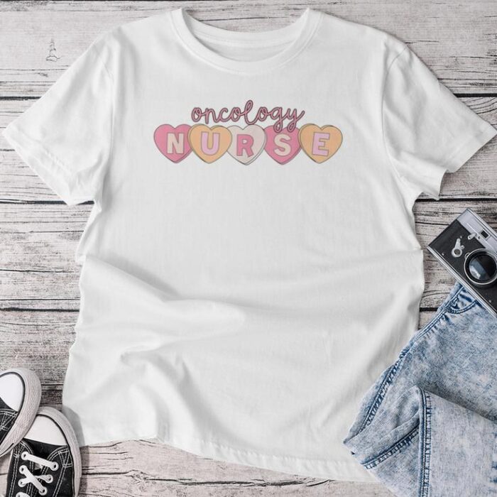 Oncology Registered Nurse Valentine's Day Heart Graduation Unisex T-shirt