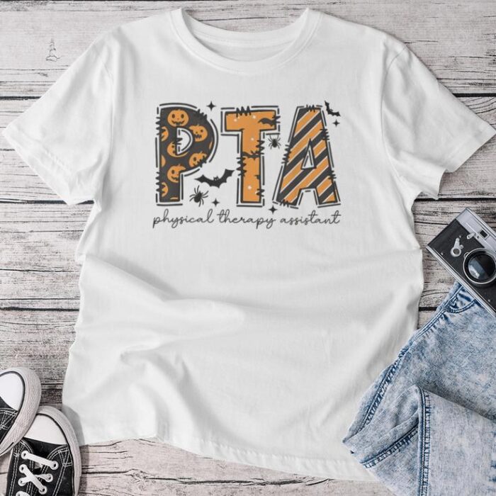 Pta Halloween Physical Therapy Assistant Spooky Autumn Fall Unisex T-shirt