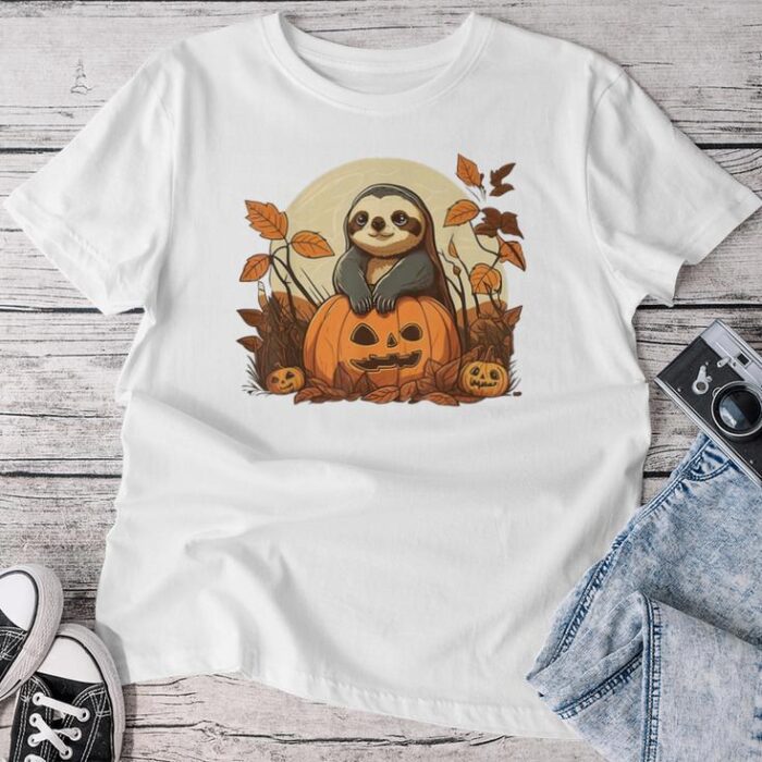 Pumpkin Sloth Costume On Sloth Halloween Unisex T-shirt