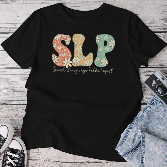 Retro Floral Slp Speech Language Pathologist Speech Therapy Unisex T-shirt