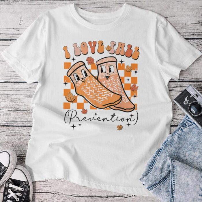 Retro I Love Fall Prevention Thanksgiving Nurse Ot Slp Pta Unisex T-shirt