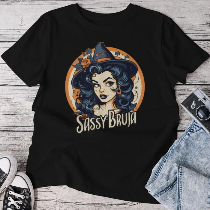 Sassy Bruja Latina Mexican Halloween Witch Girls Unisex T-shirt