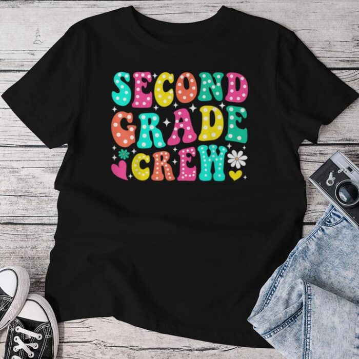 Second Grade Crew Groovy Team 2Nd Grade Squad Back To School Unisex T-shirt