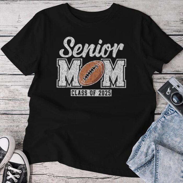 Senior Football Mom Class Of 2025 Senior Mama 2025 Unisex T-shirt