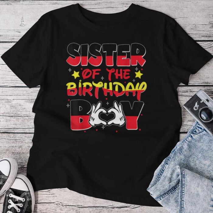 Sister Of The Birthday Boy Mouse Family Matching Unisex T-shirt