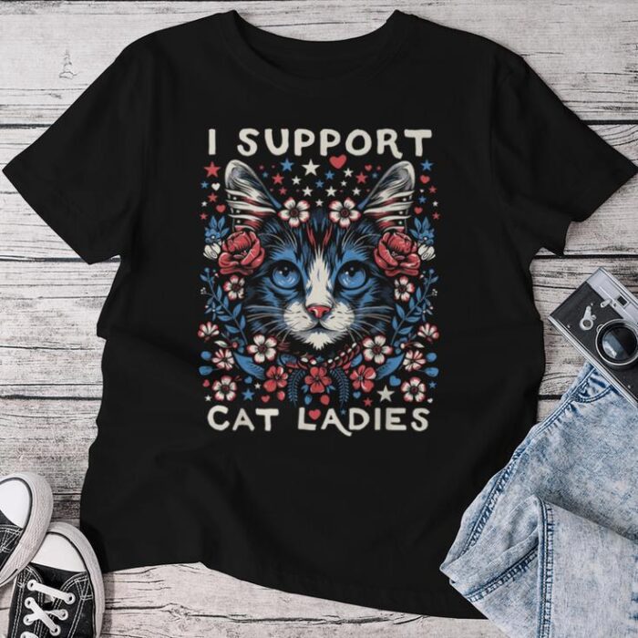 Support Childless Cat Ladies Floral Unisex T-shirt