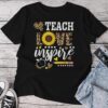 Teach Love Inspire Teacher Sunflower Appreciation Unisex T-shirt