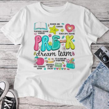 Tie Dye Retro Pre K Dream Team Groovy Teacher Back To School Unisex T-shirt
