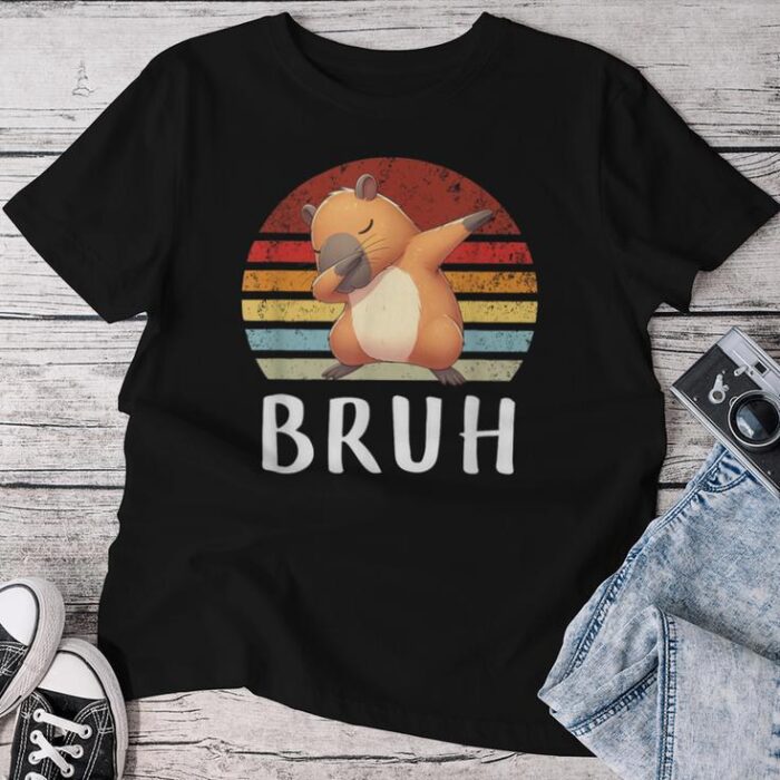 Vintage Dabbing Capy Bruh Boy Girl Unisex T-shirt