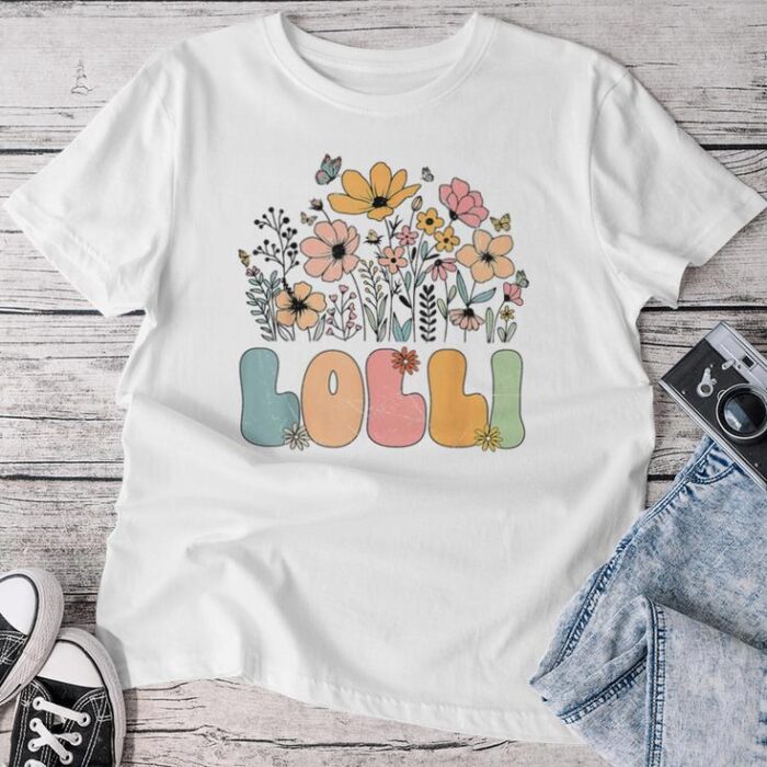 Wildflower Lolli For Grandma Grandmother Announcement Unisex T-shirt