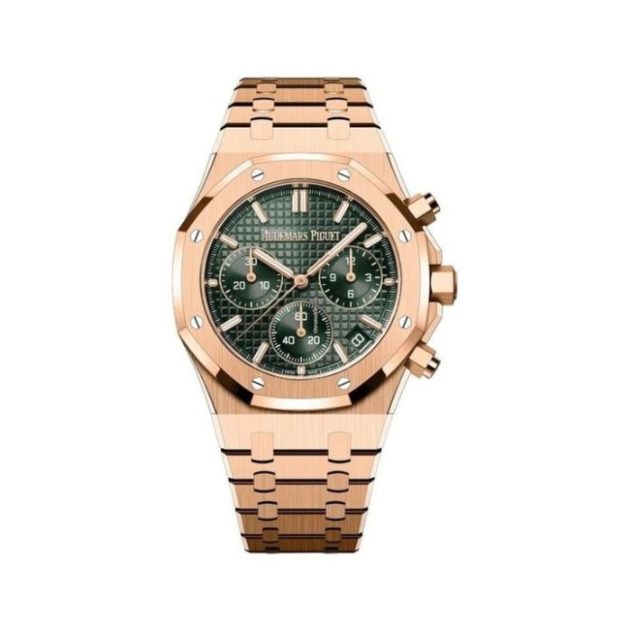 Audemars Piguet Royal Oak 26240OR.OO.1320OR.04 Selfwinding Chronograph '50th Anniversary' Rose Gold Khaki Green Dial