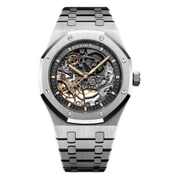 Audemars Piguet Royal Oak 41Mm Double Balance Wheel Openworked Stainless Steel Slate Gray Dial 15407St.Oo.1220St.01