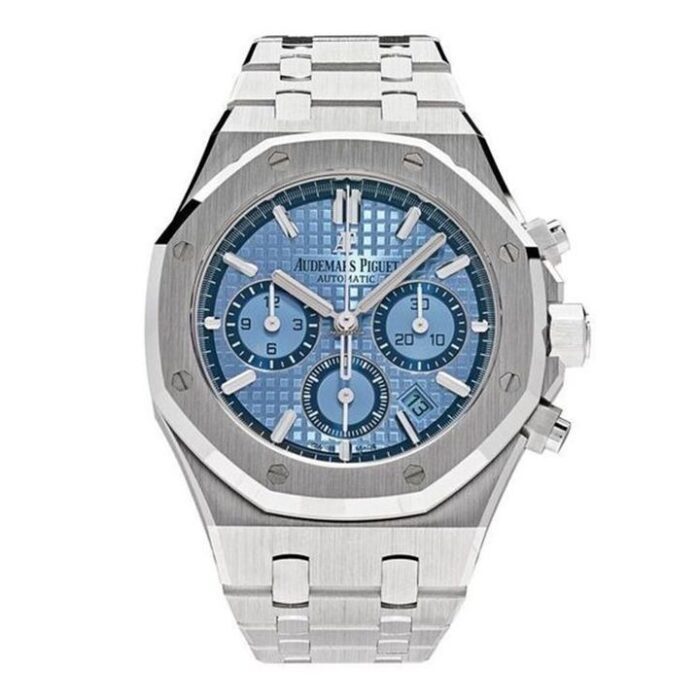 Audemars Piguet Royal Oak Chronograph 38Mm White Gold Light Blue Dial 26317Bc