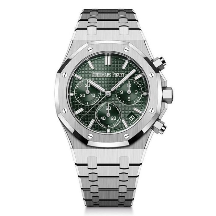 Audemars Piguet Royal Oak Selfwinding Chronograph 50Th Anniversary Steel Bracelet Green Dial (Ref # 26240St.Oo.1320St.04)