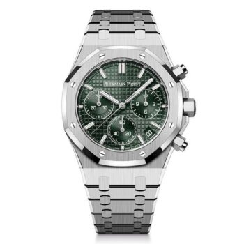 Audemars Piguet Royal Oak Selfwinding Chronograph 50Th Anniversary Steel Bracelet Green Dial (Ref # 26240St.Oo.1320St.04) Luxury