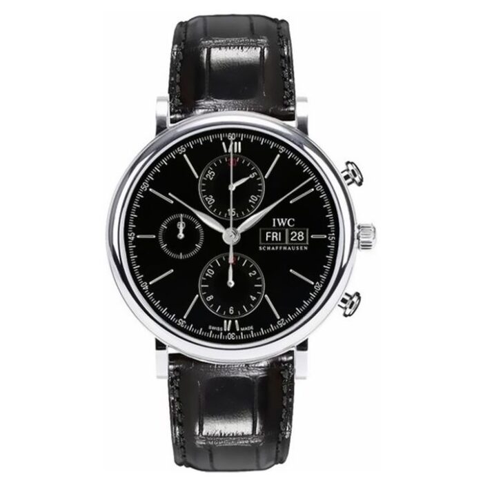 IW391008 IWC Portofino Chronograph Automatic Mens Black Watch