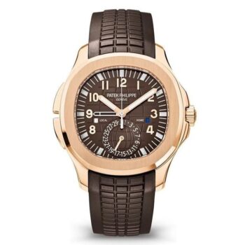 Luxury Patek Philippe Aquanaut Brown Embossed Arabic Dial Rose Gold Composite Men'S Watch 5164R-001