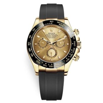 Rolex Cosmograph Daytona Champagne Dial Oysterflex Yellow Gold Mens Watch 116518Ln