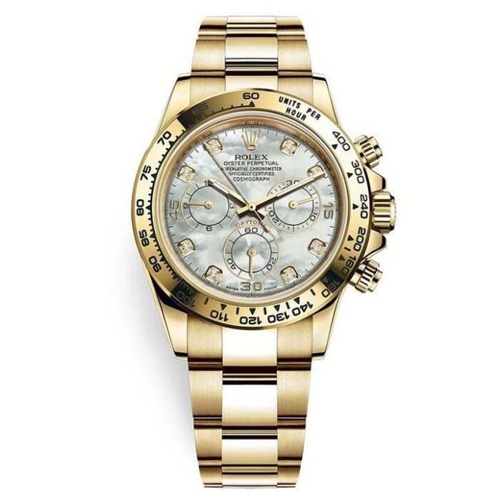 Rolex Cosmograph Daytona Chronograph Automatic Diamond White Mother Of Pearl Dial Men'S Watch