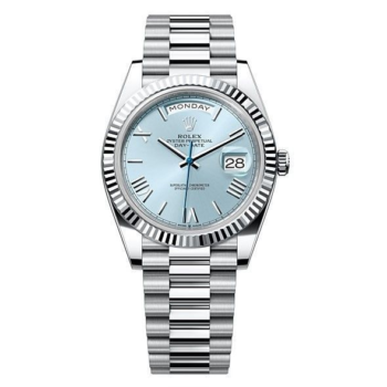 Rolex Day-Date 40 Platinum Ice Blue Roman Dial 228236