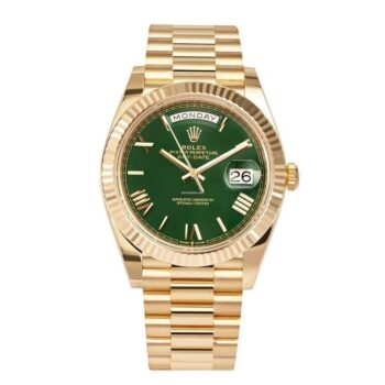 Rolex Day-Date 40mm President 18K Yellow Gold Green Roman Dial