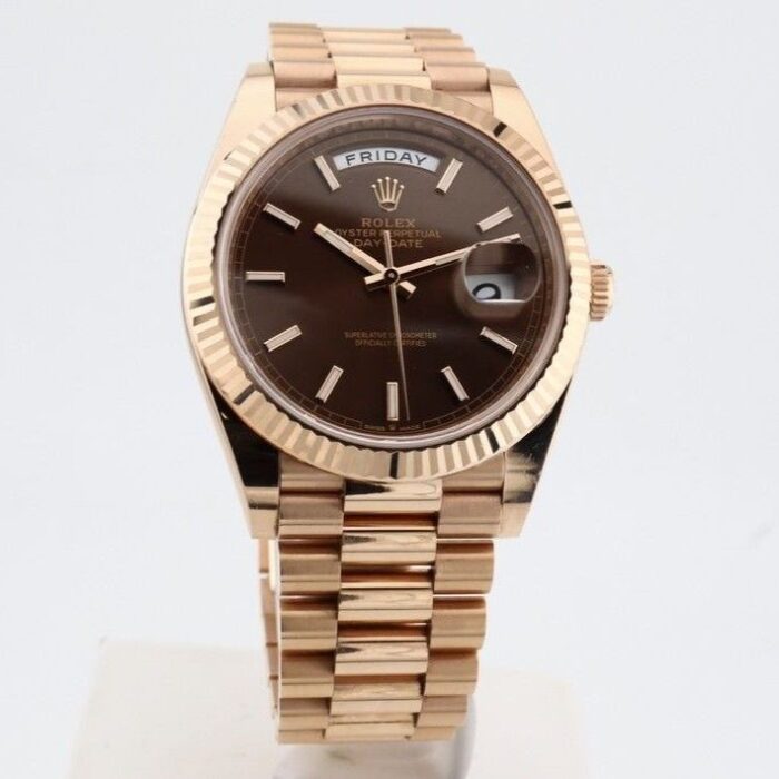 Rolex Day-Date 40mm Rose Gold / Chocolate Dial